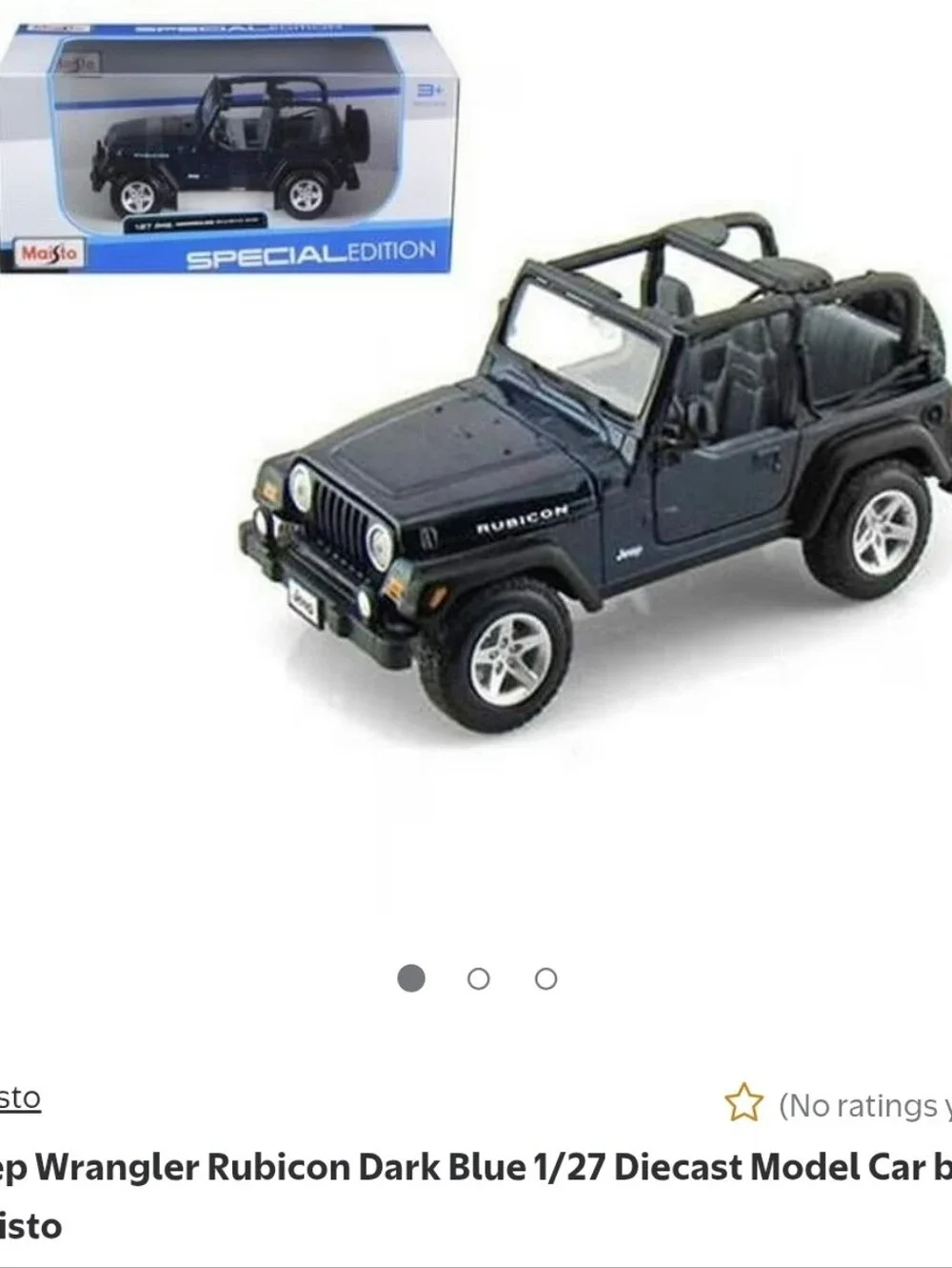 Jeep Open-Top Toy Wrangler in Navy Blue